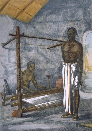 A Weaver, from 'The Hindus, or the Description of their Manners, Costumes and Ceremonies', c.1808-12 (coloured etching)