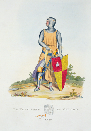 De Vere, Earl of Oxford, 1280, from 'Ancient Armour' by Samuel Rush Meyrick, 1824 (colour litho)