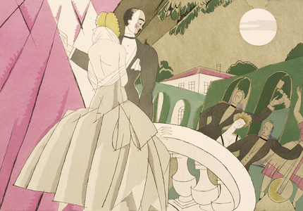 Evening Wedding on the Balcony, c.1920 (stencil on paper)