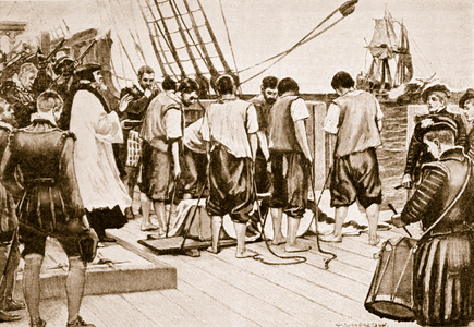 Burial at Sea of the Great Elizabethan Seaman (litho)