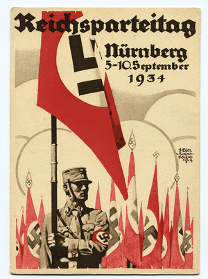 Postcard from the Nuremberg Rally, 1934 (colour litho)