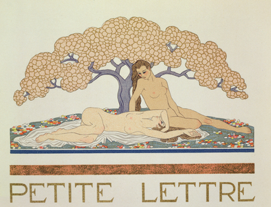 Female nudes, illustration from 'Les Mythes' by Paul Valery (1871-1945) published 1923 (pochoir print)