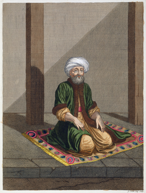 Turkish Man, praying, 18th century (engraving)