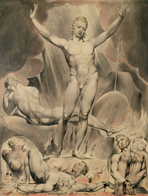 Satan Arousing the Rebel Angels, 1808 (pen and w/c)