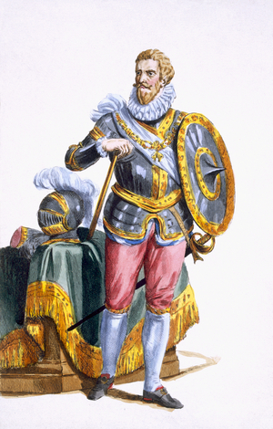 Alessandro Farnese (1546-92) Duke of Parma from 'Receuil des Estampes, representant les Rangs et les Dignites, suivant le Costume de toutes les Nations existantes', published 1780 (hand-coloured engraving)