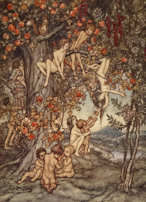 There was no danger, no trouble of any kind, illustration from 'A Wonder Book for Girls and Boys' by Nathaniel Hawthorne, 1928 (colour litho)