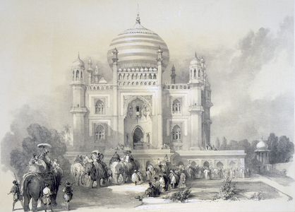 Mausoleum of Jufhir Junge, Delhi, from 'The Oriental Portfolio: Picturesque Illustrations of the Scenery and Architecture of India' by Horace H. Wilson, published 1841 (litho)