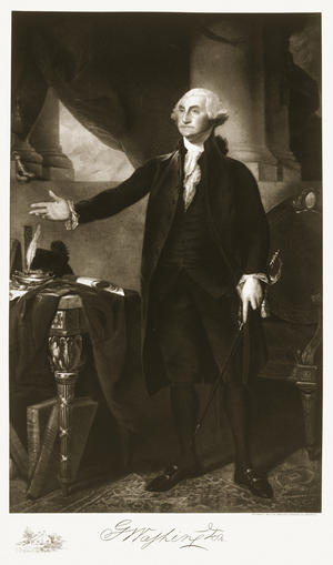 George Washington, 1st President of the United States of America, pub. 1901 (photogravure) (see also 84521 & 85433)
