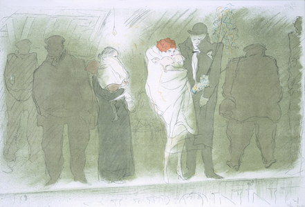 Night Scene, Paris, c.1920s (colour litho)