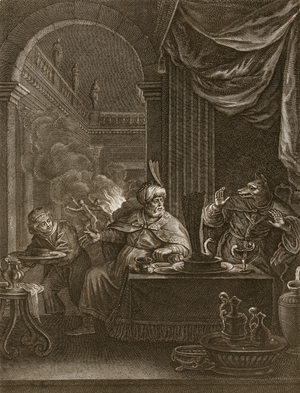 Lycaon Metamorphosed into a Wolf, 1731 (engraving)