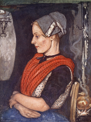 A Girl of Elspeet, 1904 (colour litho)