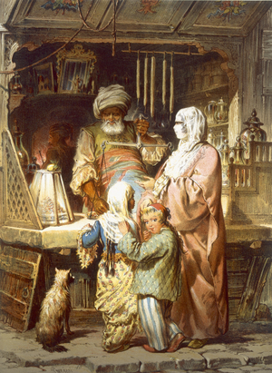 Sweetseller, 1865 (colour litho)