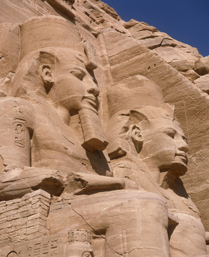 Colossal statues of Ramesses II, from the Temple of Ramesses II, New Kingdom (stone) (detail)