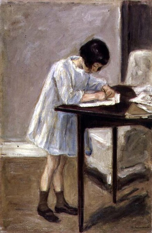The Artist's Granddaughter at the Table, 1923 (oil on canvas)