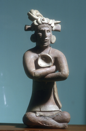 Statue of a sitting man, 650-1000 (terracotta)