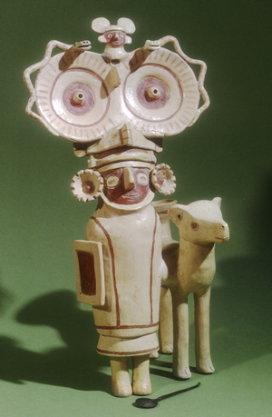 Warrior-Priest with a Llama (ceramic)