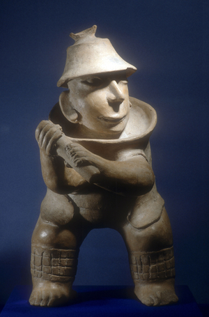 Ball player, Mayan classical period (terracotta)