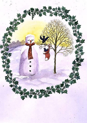 Christmas Snowman (w/c on paper)