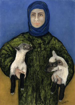 Shepherdess, 1998 (pastel on paper)