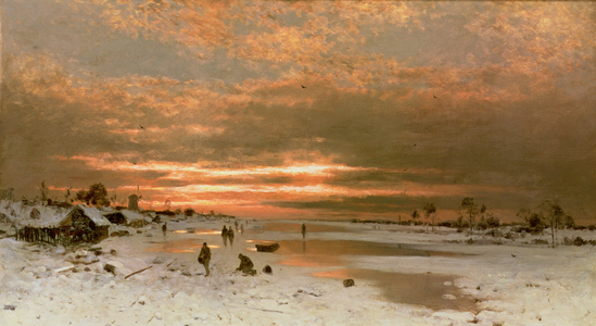 A Winter Landscape (oil on canvas)