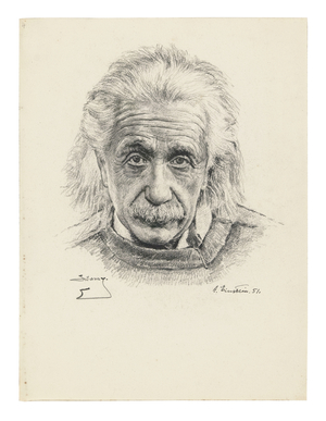Albert Einstein, 1951 (graphite on paper)