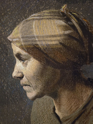 Beggar's head (1882). Paul Albert Bartholome (1848-1928). Pastel and lead on blue grey paper glue in full on cardboard. Musee des Beaux-Arts de la Ville de Paris, Petite Palais.