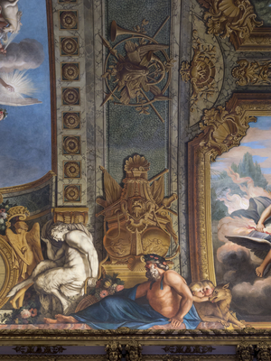 Mythological figures. Painted decor by Francois Perrier (1594-1649), 1645, Galerie doree, Banque de France. Hotel de Toulouse, former hotel de la Villiere, Paris - Hotel de Toulouse, headquarters of the Banque de France -
