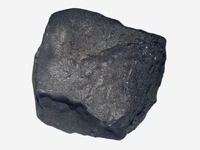 Carbon chondrite (CM). Found in France in Paris in 2001. Museum National Histoire Naturelle de Paris.