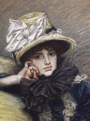 Berthe (detail) (ca. 1882-1883). James Tissot (1836-1902). Graphite and pastel pencil on grey paper glue on canvas. Musee des Beaux-Arts de la Ville de Paris, PeuPalais.