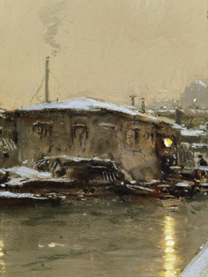 In the evening, Paris under the snow (detail) (1892). Iwill (known as Leon Clavel, 1850-1923). Pastel on canvas. Musee des Beaux-Arts de la Ville de Paris, PeuPalais.