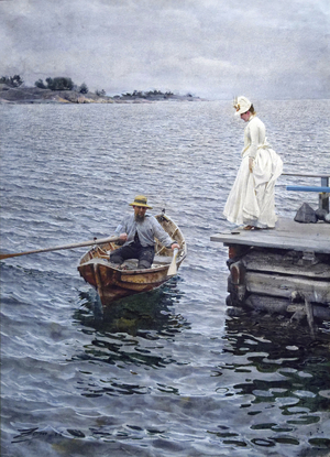 Summer holidays (1886, watercolour on paper). Stockholm, private collection. Anders Zorn (1860-1920)