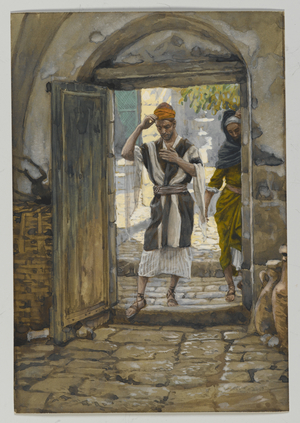On Entering the House, Salute It, illustration from 'The Life of Our Lord Jesus Christ' (w/c over graphite on paper)