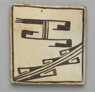 Tile, made in Mesa, Arizona by the Hopi People (clay and slip)
