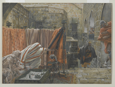 Joseph of Arimathea Seeks Pilate to Beg Permission to Remove the Body of Jesus, illustration from 'The Life of Our Lord Jesus Christ', 1886-94 (w/c over graphite on paper)