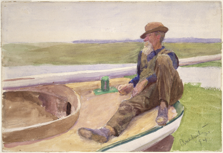 Man in Boat, 1894 (w/c on paper)
