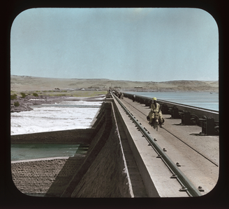 Egypt - Great Nile Dam, at the first cataract (lantern slide)
