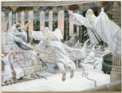 The Dead appear in the Temple, illustration for 'The Life of Christ', c.1886-96 (gouache on paperboard)