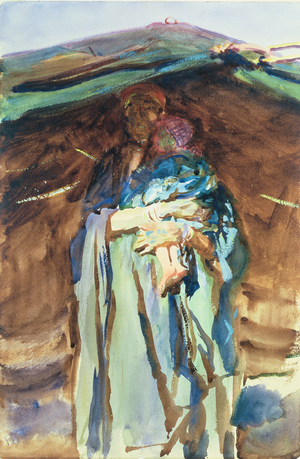Bedouin Mother (w/c on paper)