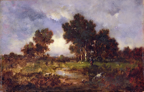 Trees and Pool, c.1845 (oil on panel)