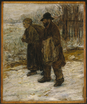 Parisian Rag Pickers, c.1885 (oil and crayon on paper mounted on panel)