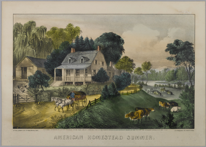 American Homestead Summer, 1868-69 (hand-coloured litho)