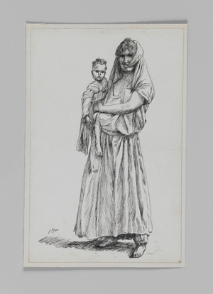 Woman of Geba, Samaria, illustration from 'The Life of Our Lord Jesus Christ' (pen & ink on paper)