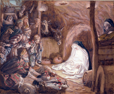 The Adoration of the Shepherds, illustration for 'The Life of Christ', c.1886-94 (gouache on paperboard)