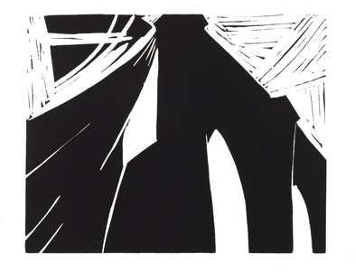 Brooklyn Bridge, 1983 (linoleum cut)