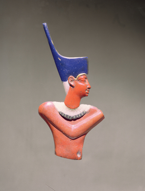 Inlay figure of a king (opaque glass with traces of gilding)