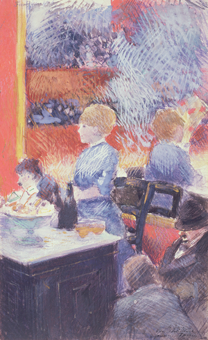 Bar at the Folies-Bergere, 1878 (pencil & watercolour on paper)