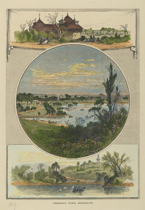 Prospect Park, Brooklyn (hand-coloured engraving)