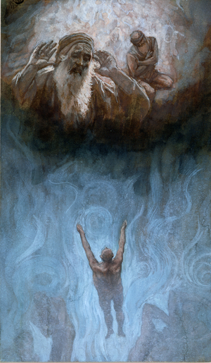 The Rich Man in Hell, illustration for 'The Life of Christ', c.1886-94 (w/c & gouache on paperboard)