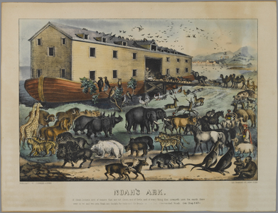 Noah's Ark (hand-coloured litho)