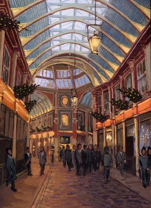 Leadenhall Market, 2006 (acrylic on board)